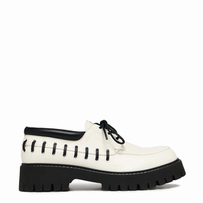 Ahnu Mary Jane Shoes Tenar Men's Boat Shoes - Cream