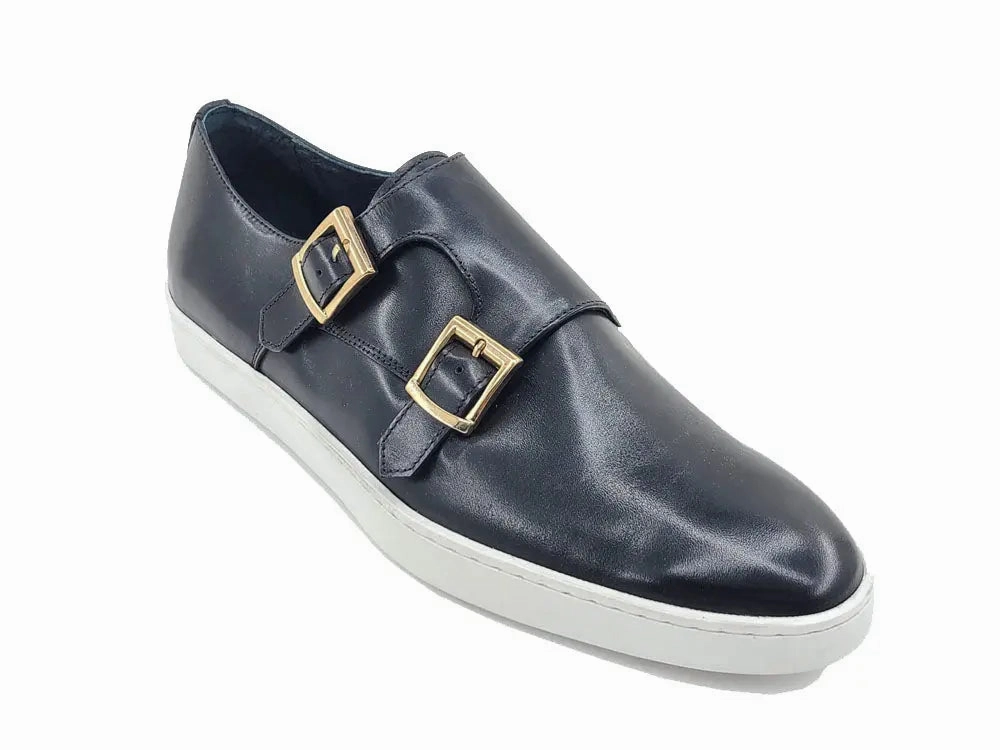 Double Monk Strap Leather Sneaker Monk Strap Brogues