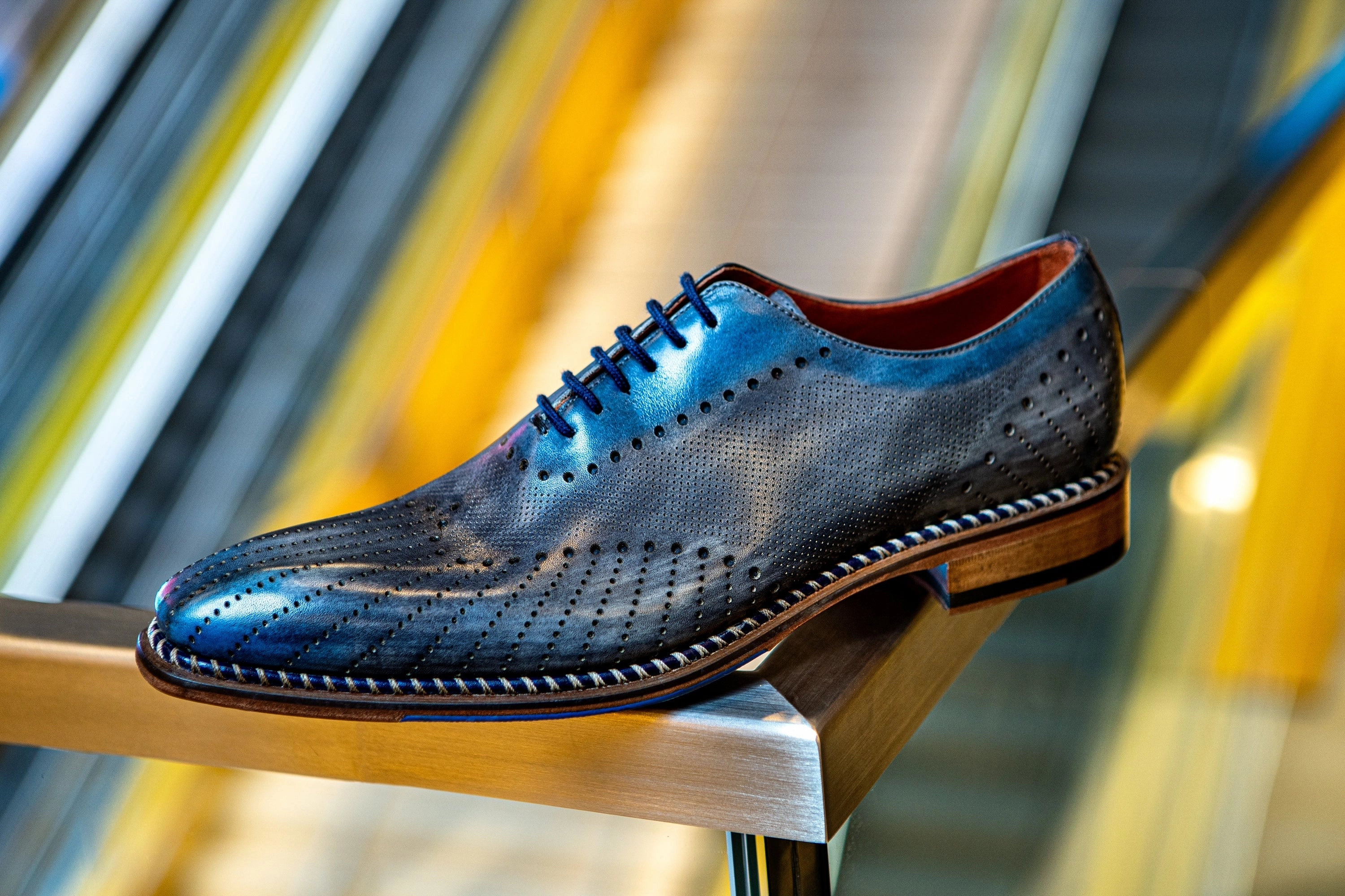 øriginalgrand Energyweave Perforated Plain Toe Oxfords VELOCE  ANTRACITE CELESTE OXFORD