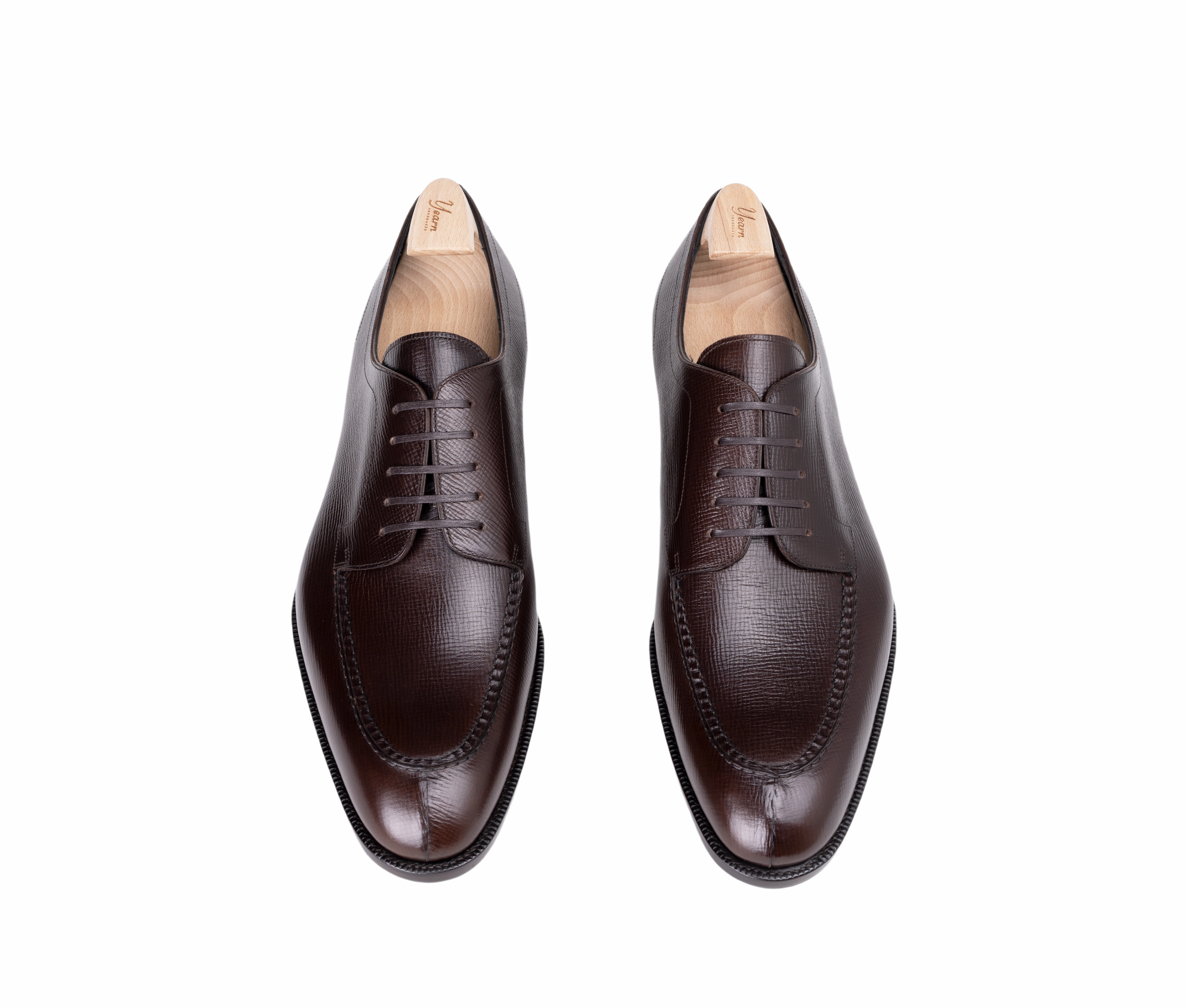 DER. N204 Prada Diapason Opaque Brushed Leather Lace-up Shoes