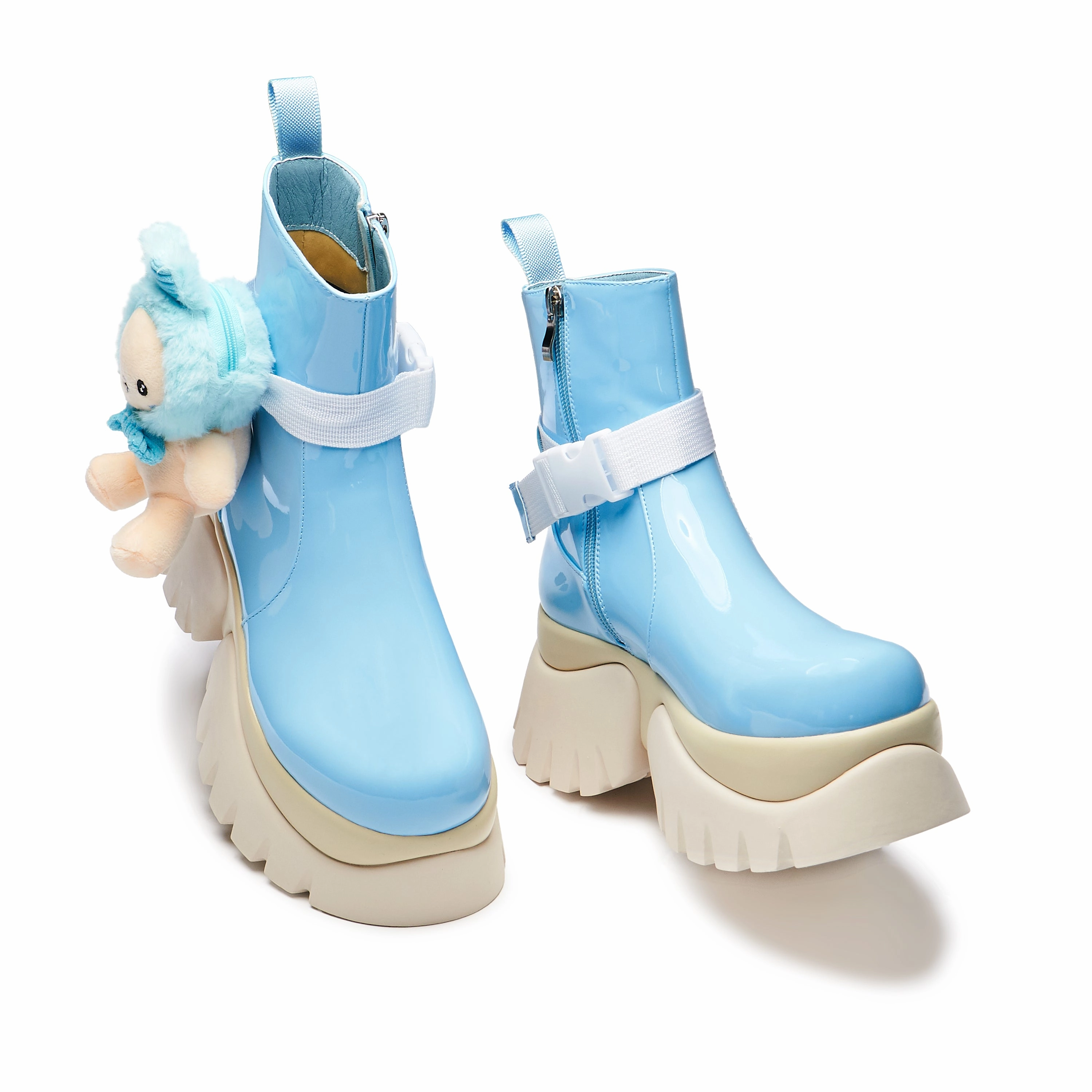My Blue Melody Vilun Platform Boots Naturalizer Mary Jane Shoes Flat Mesh