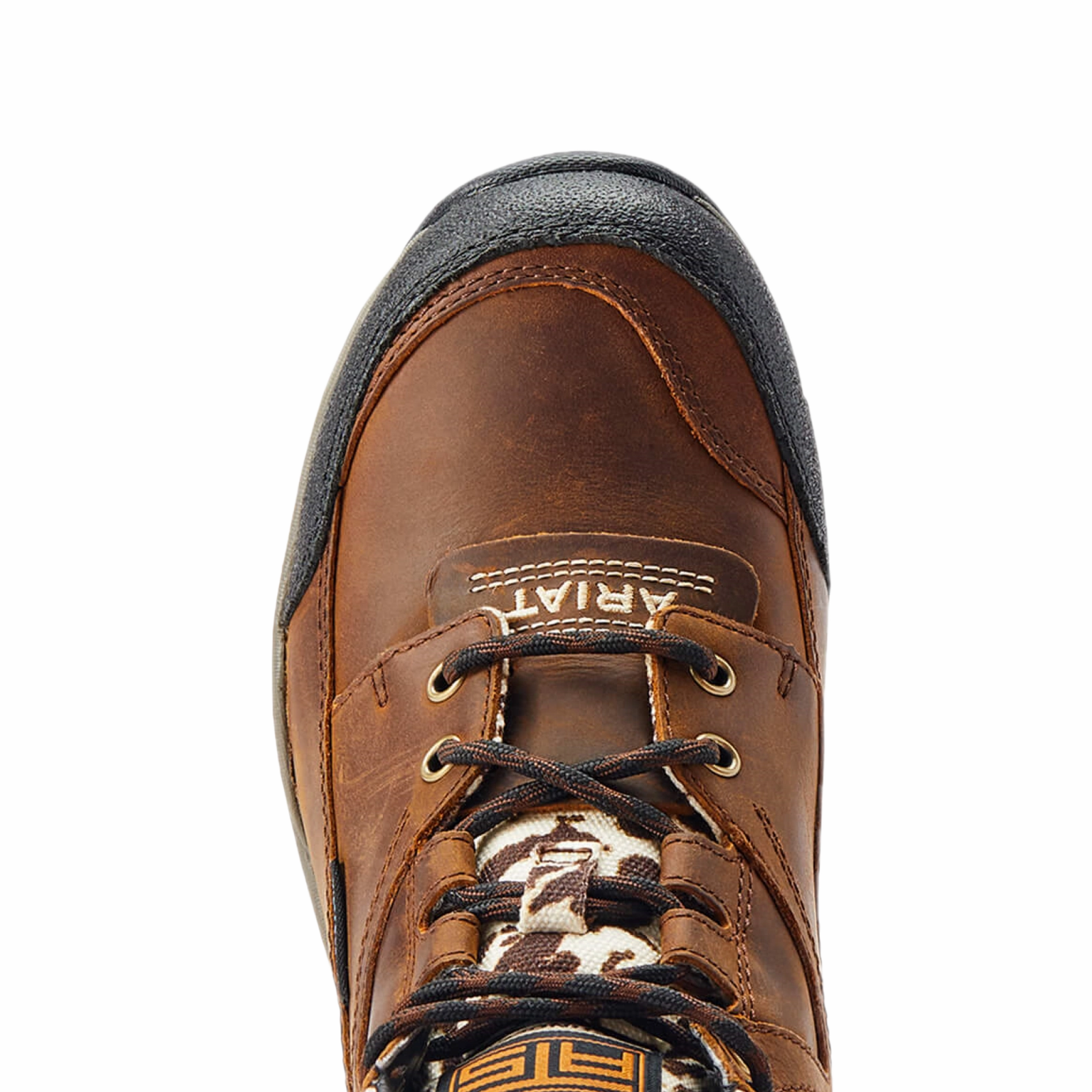 Rugged Exposure Hiking Shoes Ariat Ladies Terrain H2O Distressed Brown & Speckled Cow Print Boots 10044538