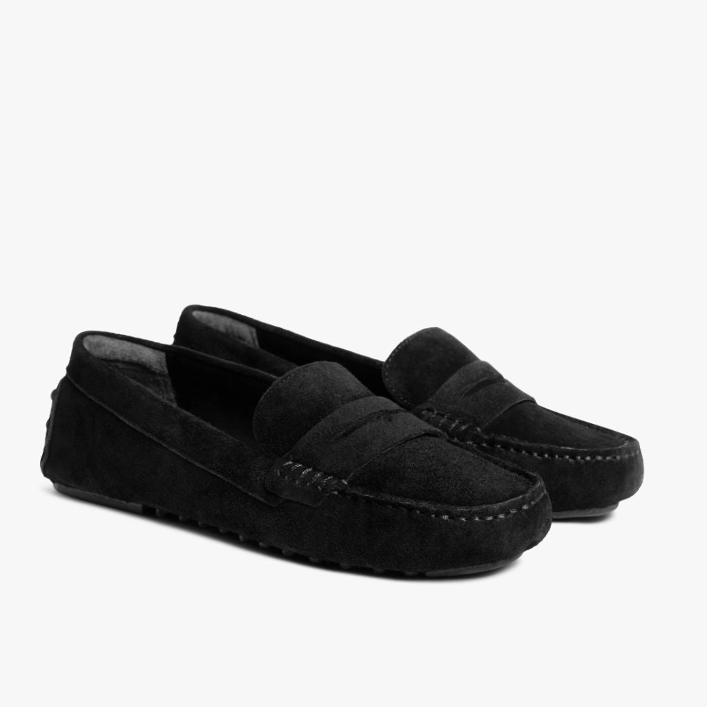 Driving Loafer | Black Suede History Of Penny Loafers