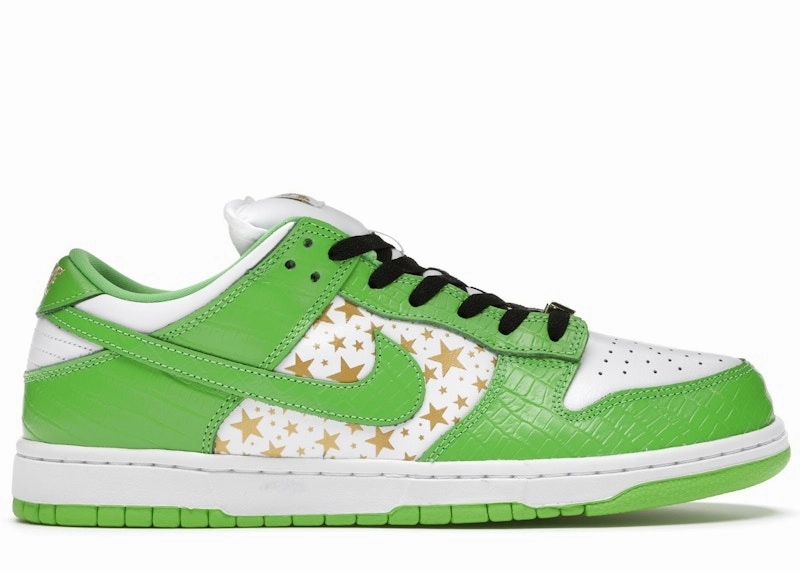Nike Jordan High Top Shoes Nike Sb Dunk Low Supreme Stars Mean Green (2021)