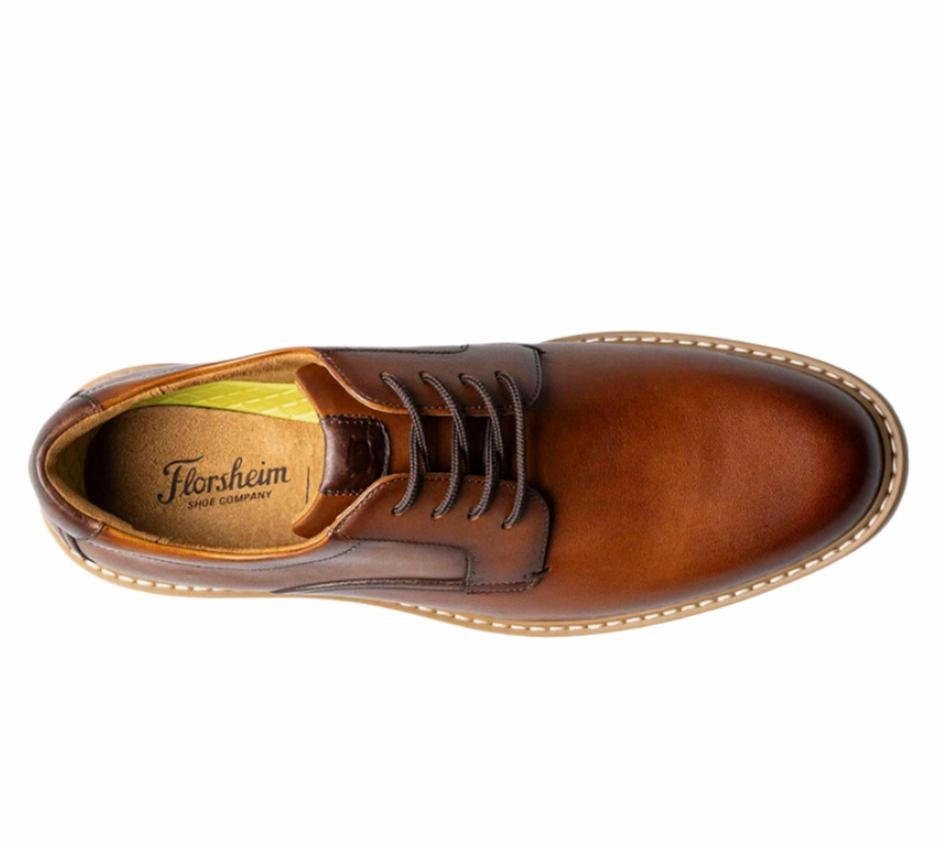Florsheim Men's Norwalk Plain Toe Oxford - Cognac Zerogrand Laser Wingtip Oxford