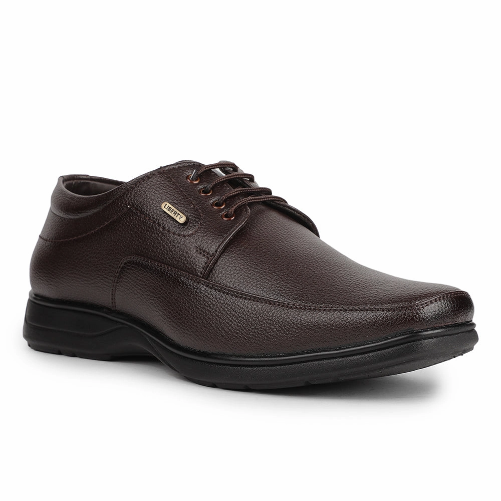 Fortune Brown Formal Lacing Derby Shoes For Men HOL-131E By Liberty NULL