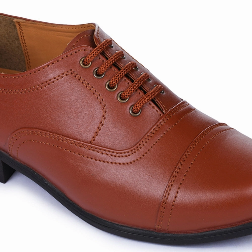 Fortune Tan Classic Oxford Shoes For Men 7168-03 By Liberty Toyo Oxford