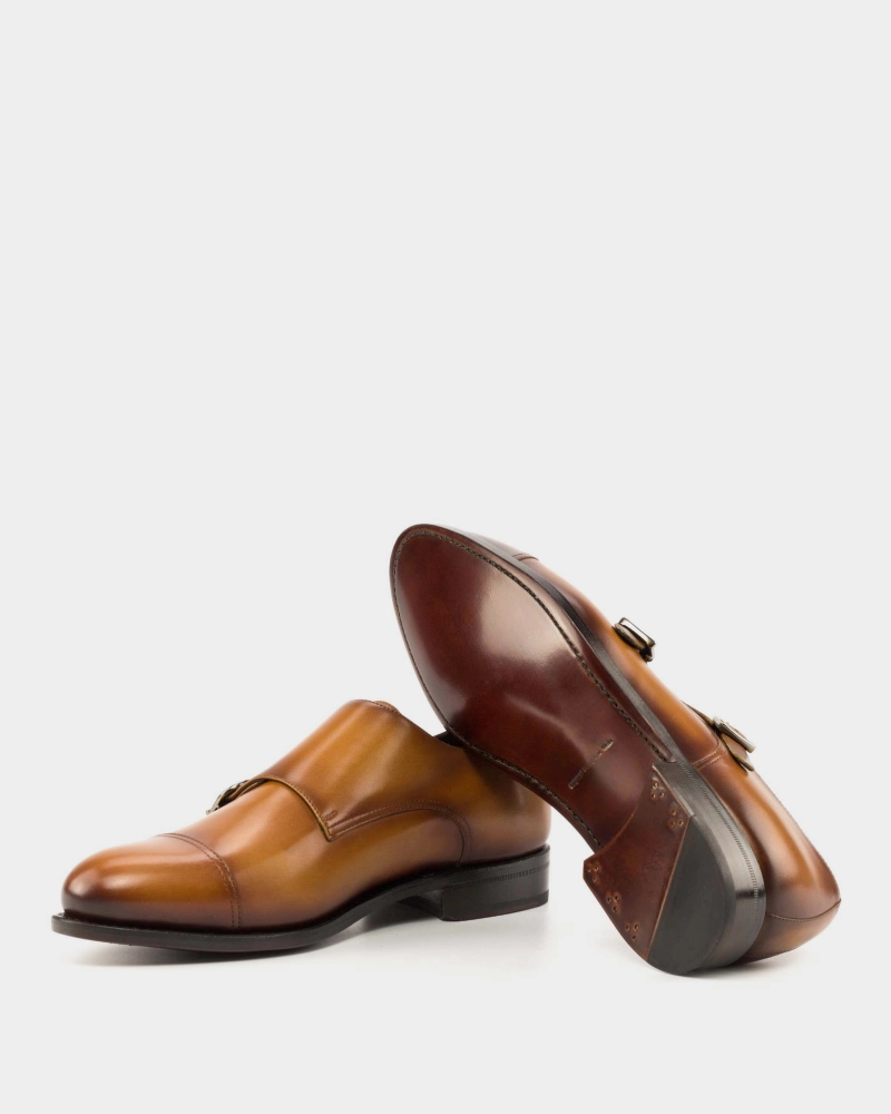 Dainite Brogues Francis Cognac Calf Double Monk