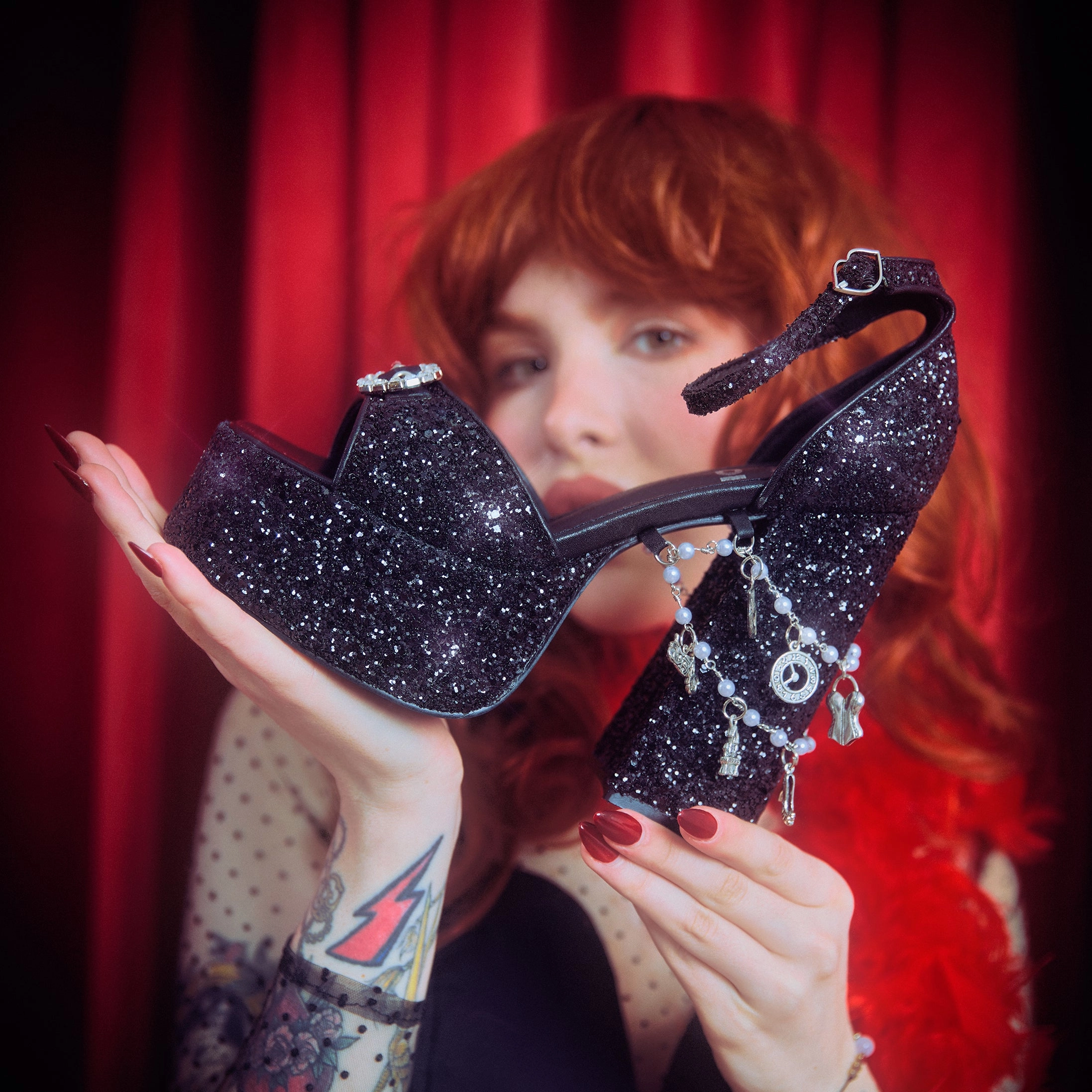 Best Leather Mary Jane Shoes Frank N Furter Charm Heels - Black