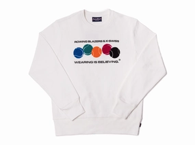106074-100 | ROWING BLAZERS X K-SWISS CREWNECK SWEATSHIRT | WHITE Tennis Shoes With Flowers