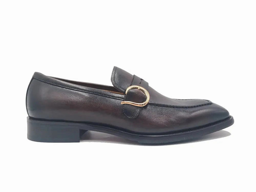 Single Monk Strap with modern buckle Snakeskin Brogues