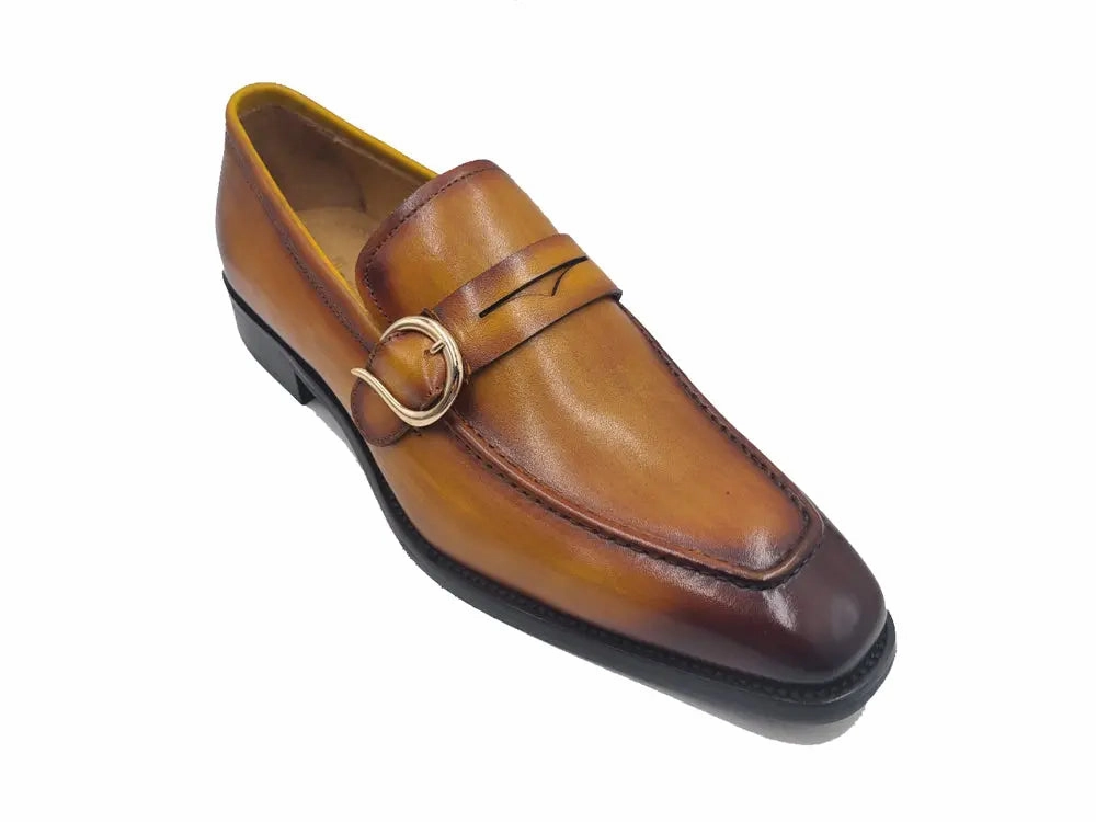 Single Monk Strap with modern buckle Gino Vitale Monk Strap Cap Brogue Dress Shoes