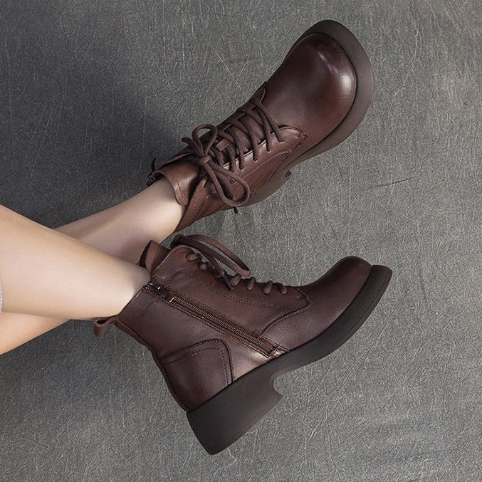 Youth Snow Boots Size 2 Women's Minimalist Plain Leather Woolen Snow Boots