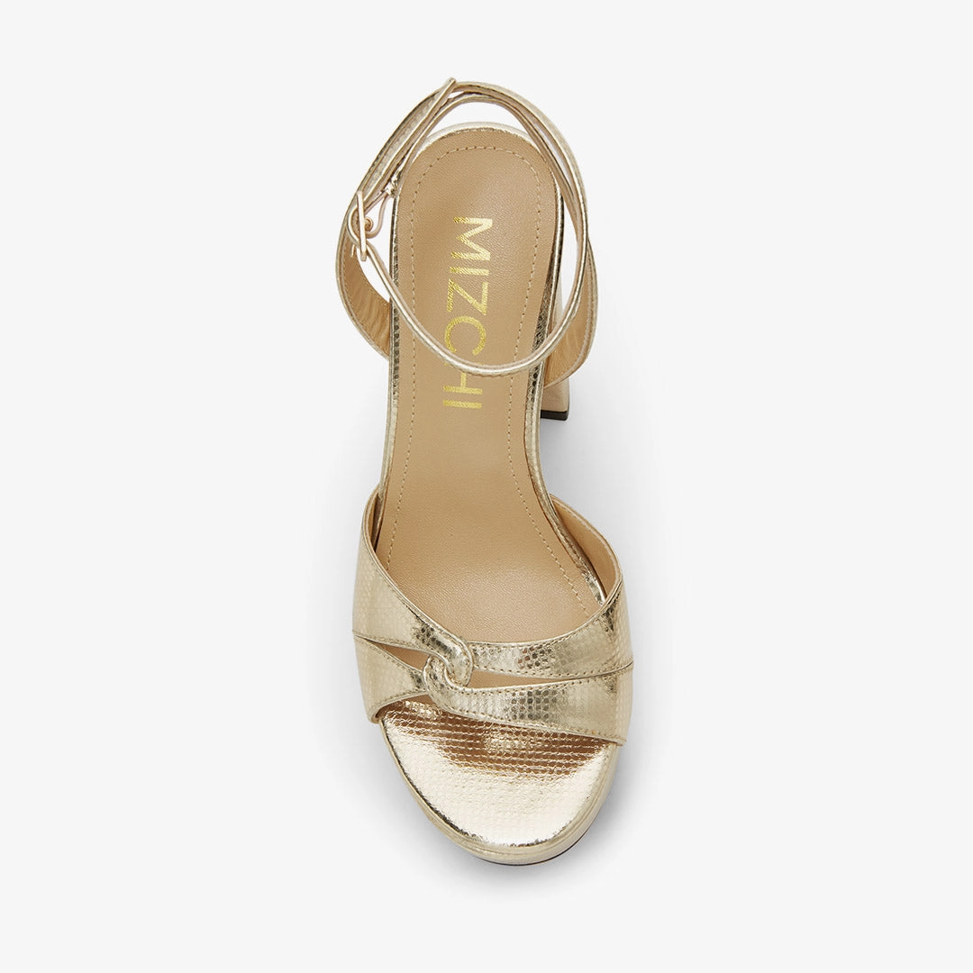 *CHARLOTTE GOLD - platform leather sandals