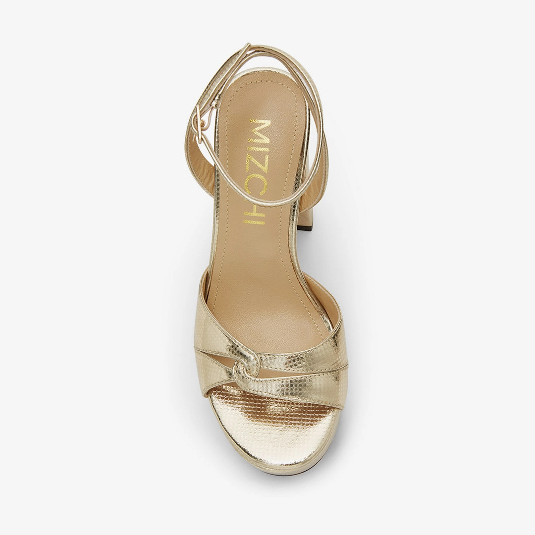 *CHARLOTTE GOLD - platform leather sandals