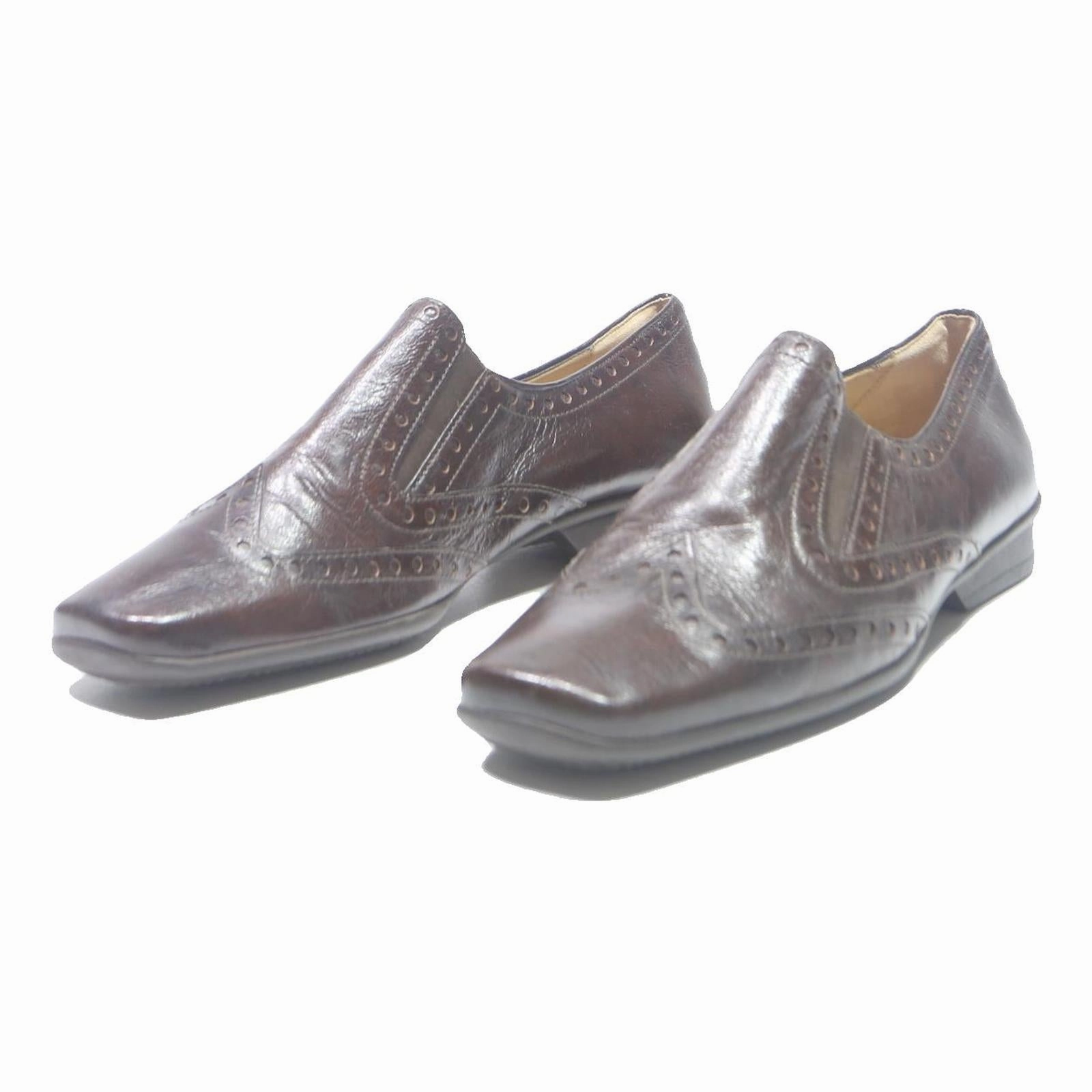 J&m Brogue Cap Toe Boot GABOR Womens Leather Slip On Brogue Shoes Brown UK 4 Comfortable Classic