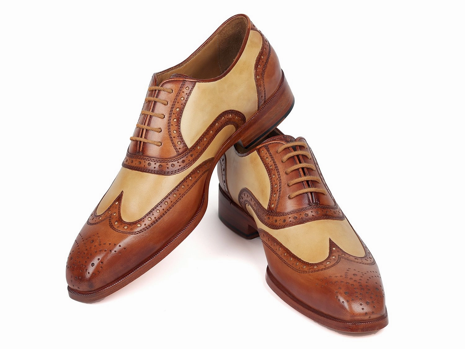 Florsheim Postino Cap Toe Paul Parkman Brown and Beige Dual Tone Oxfords (ID#224BJ57)