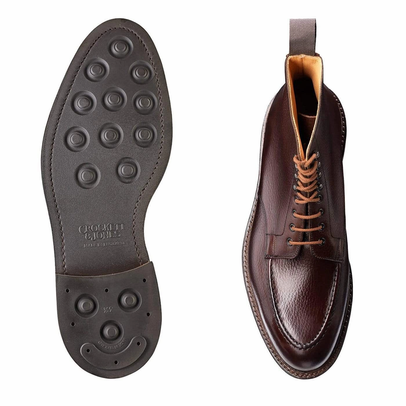 Thigh High Lace Up Shoes Galway 2 Dark Brown Country Calf Grain