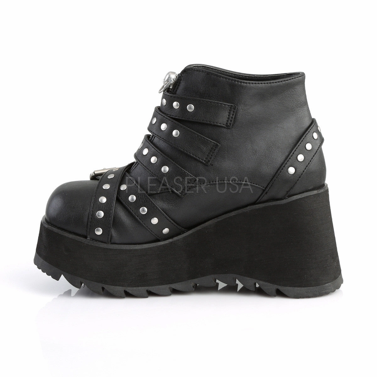 Handmade Mary Jane Shoes 3 Inch Platform SCENE-30 Black Leather