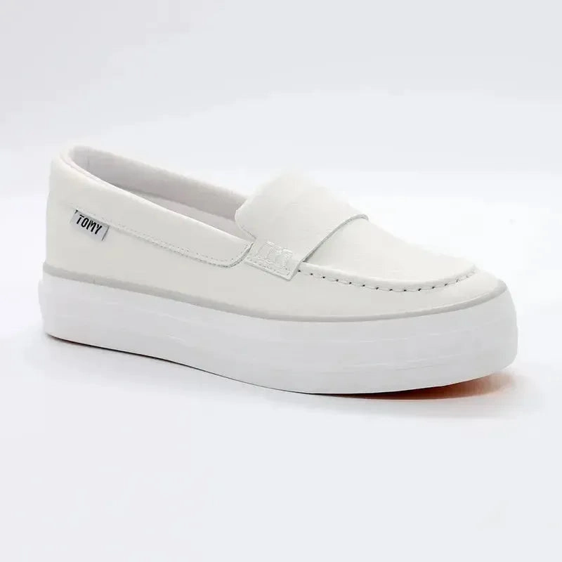 Embroidered Slip On Shoes Tomy Arrow Slip On Sneaker - White