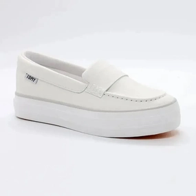 Tomy Arrow Slip On Sneaker - White Tan Slip On Shoes