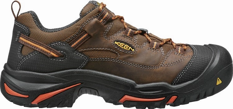'Keen Utility' Men's Braddock Low EH Soft Toe - Brown / Black / Orange Dieppa Restrepo Oxfords