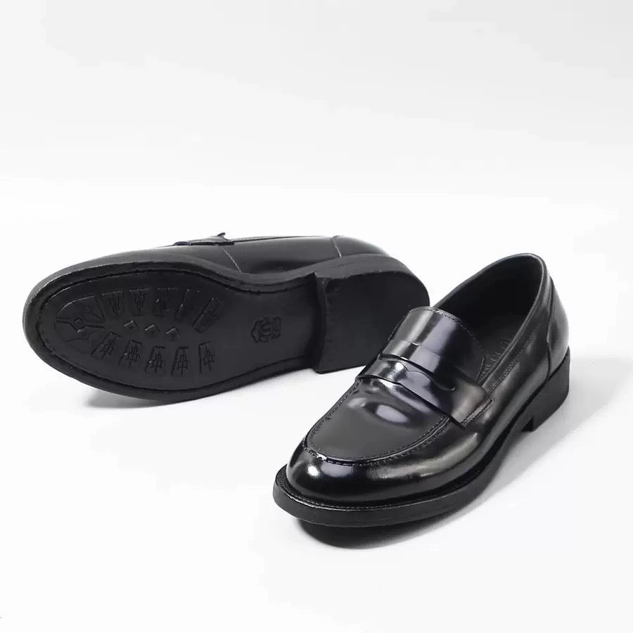 Genuine Shell Cordovan Leather Loafer Round Toe Shoes Louis Loafers