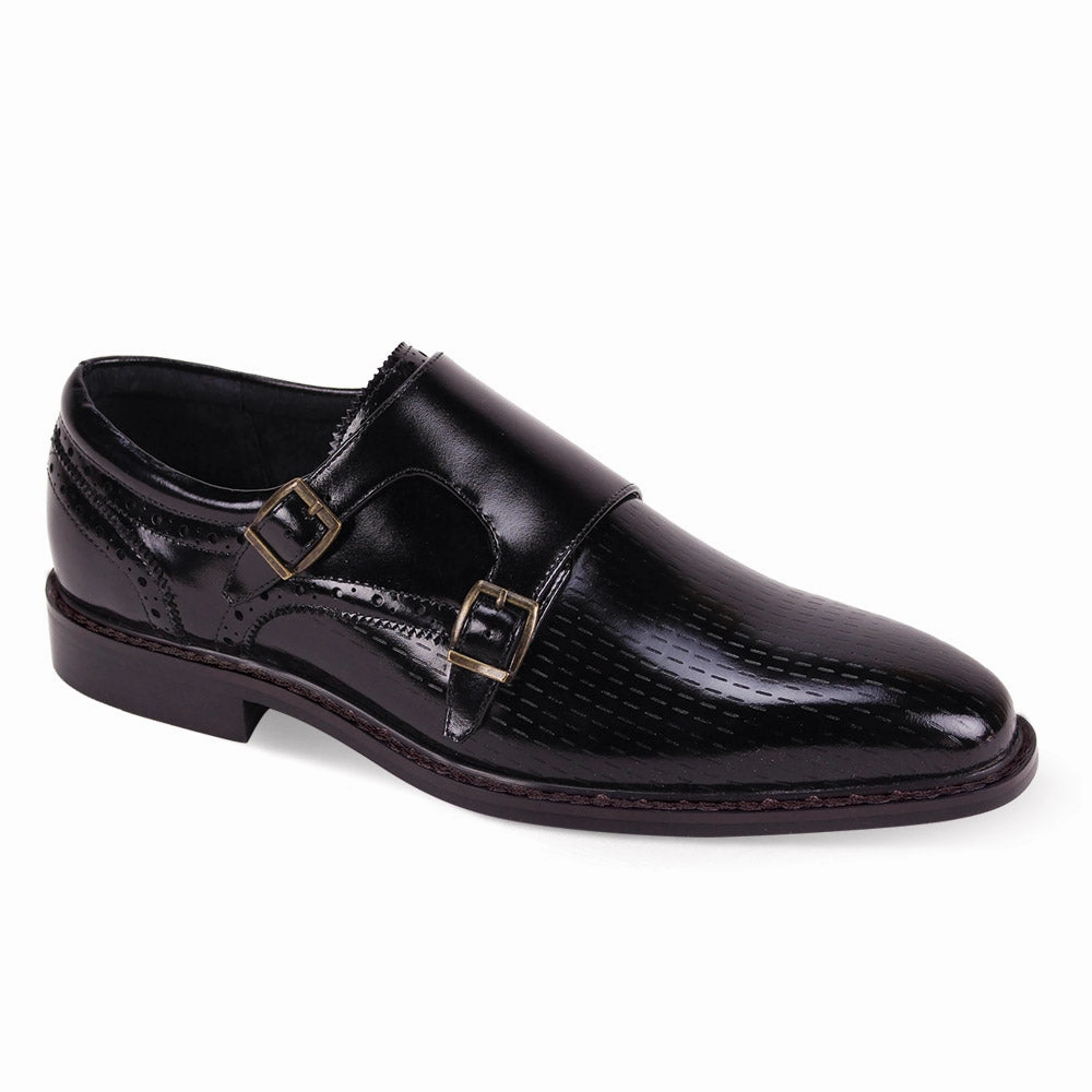 Spectator Brogues Giovanni Rocky Leather Shoes Black