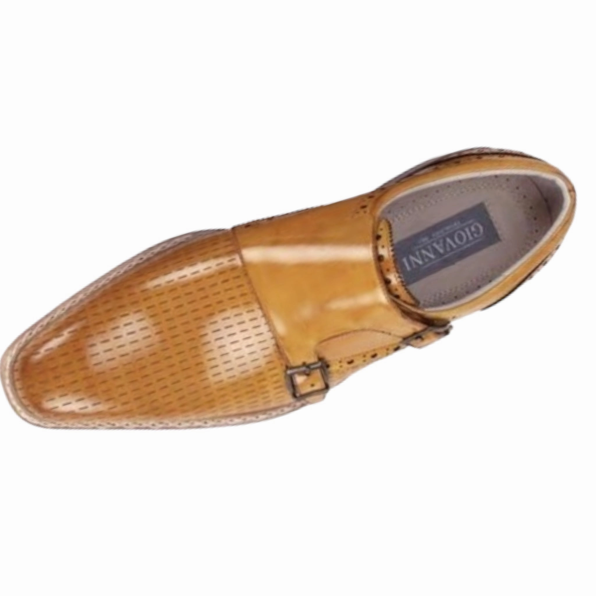 Brogues With Coloured Soles GIOVANNI: Rocky Wing Tip Double Monk Strap