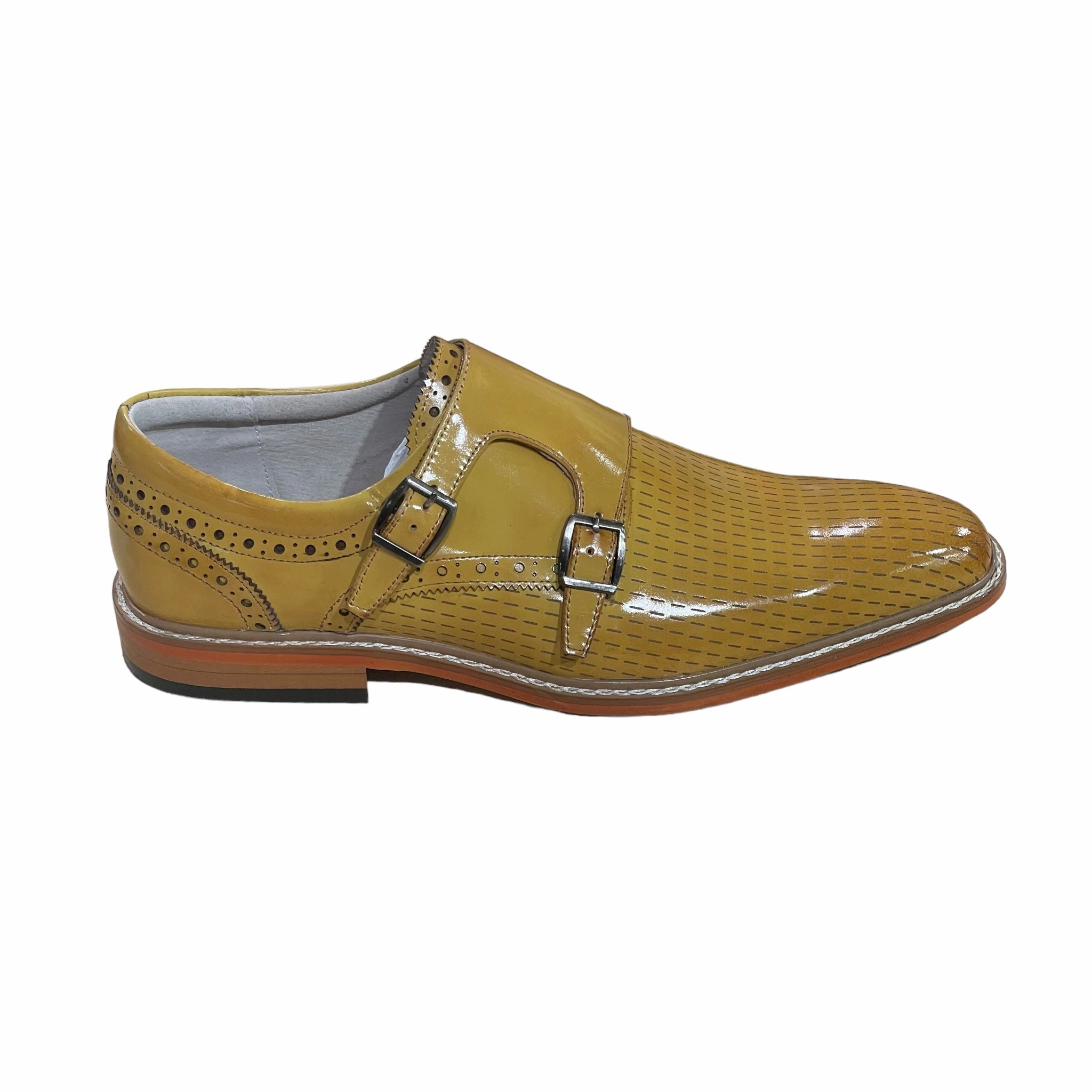 GIOVANNI: Rocky Wing Tip Double Monk Strap Polley Brogue
