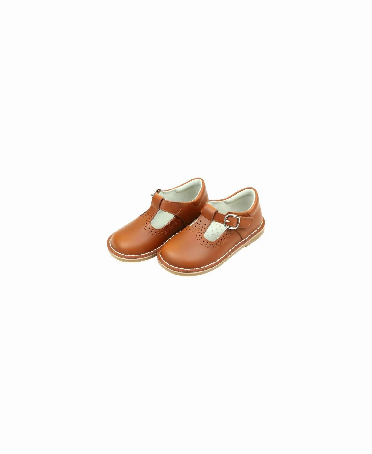 S Lite Hybrid Brogue Girl's Frances T-Strap Mary Jane Shoes In Chestnut