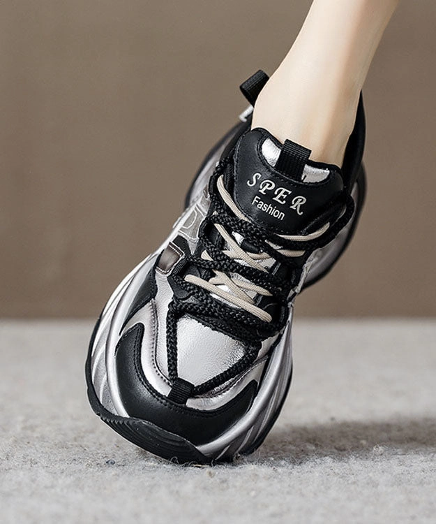 Bethan Leather Mary Jane Shoe Gold Flat Shoes For Platform Genuine Leather 2024 Splicing Cross Strap DD1023