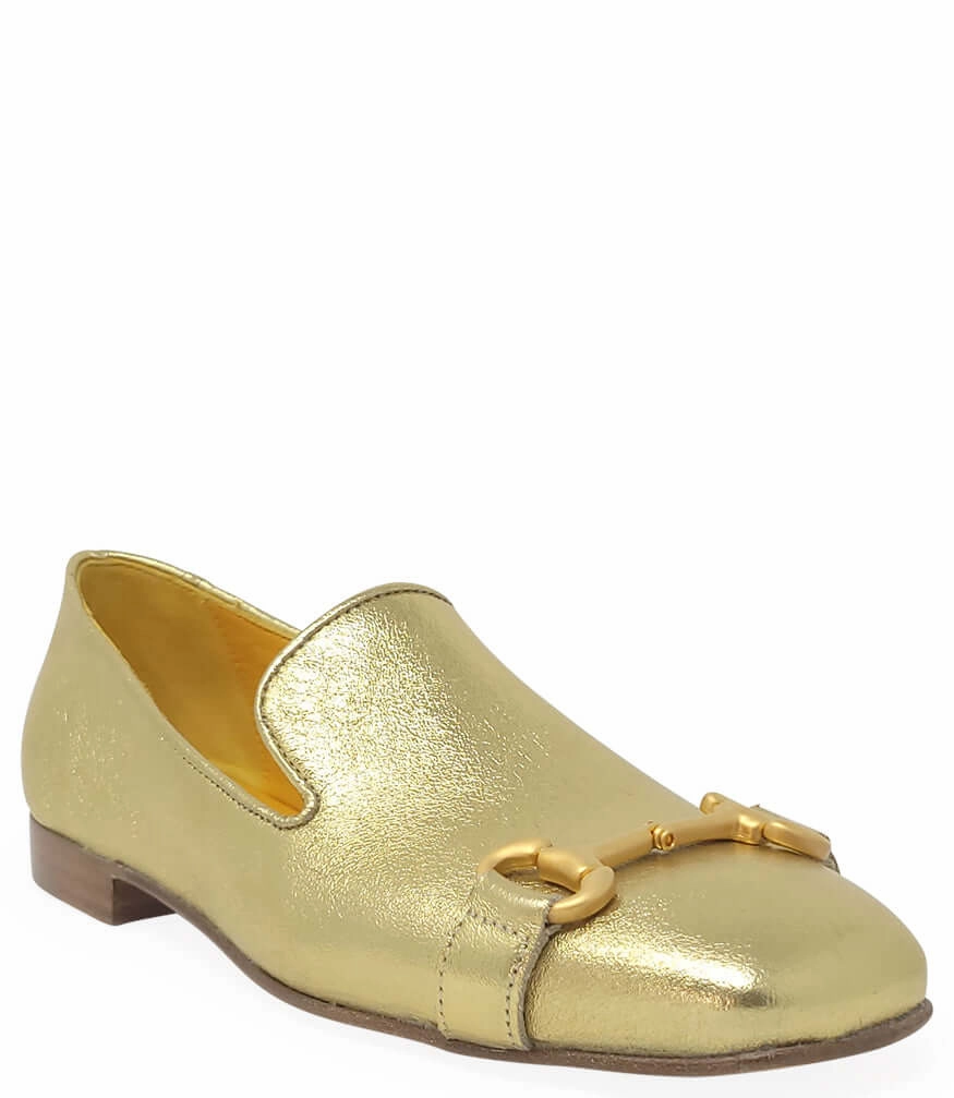 Michael Kors Platform Loafers Gold Leather  Square Toe Loafer