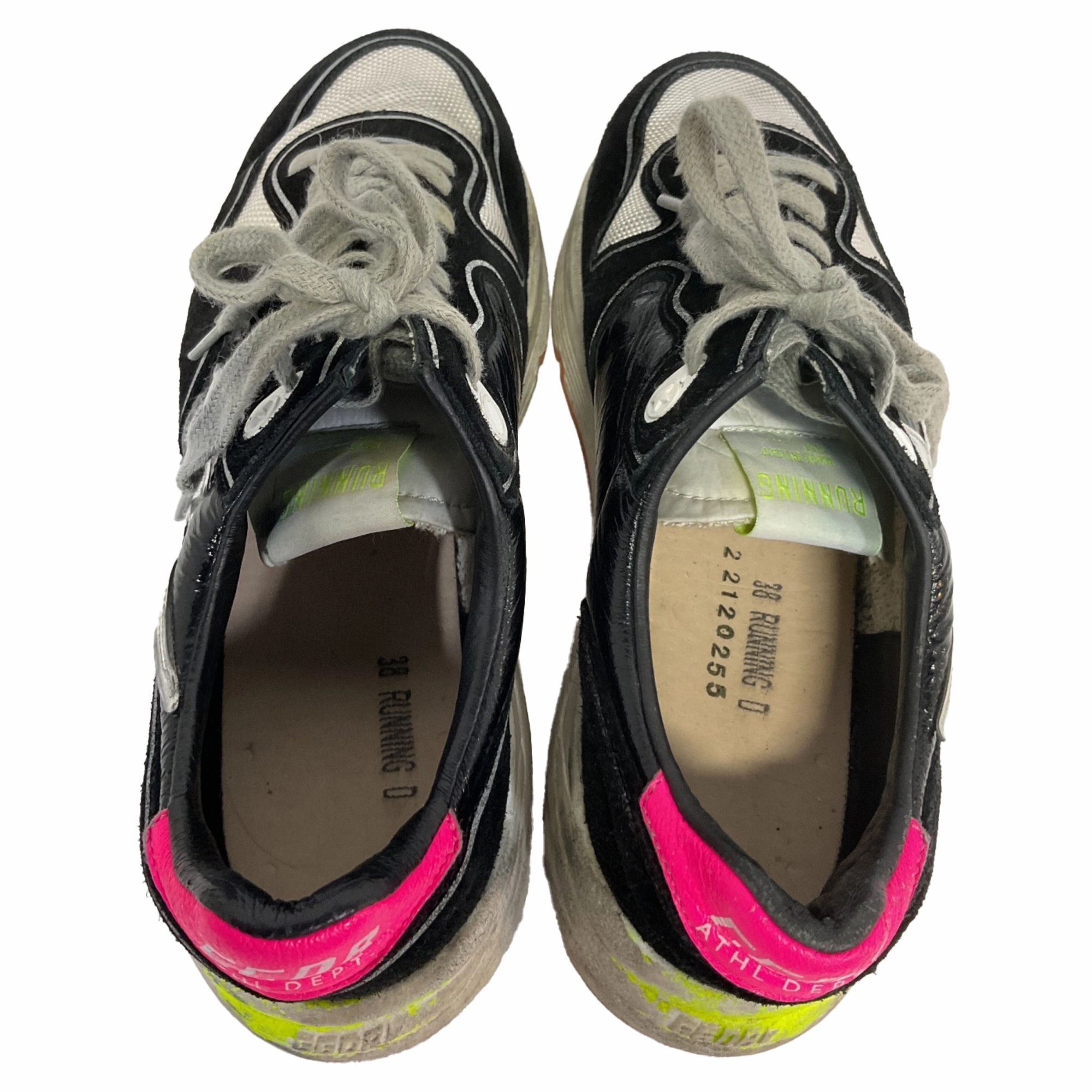 Golden Goose Running Sole Sneakers in Black Suede Platform Running Shoes