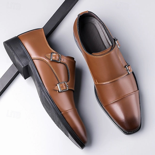 Elegant Shoes  Double Strap Monk Leather Dress Men's