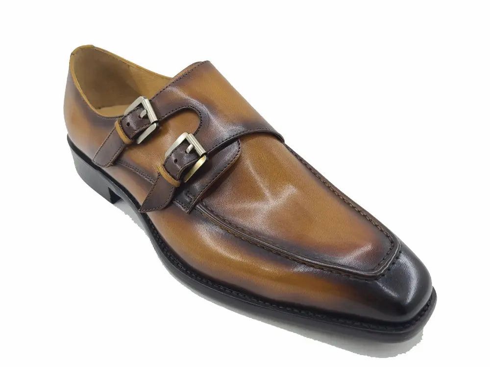 Navy And Tan Brogues Gorgeous Double Monk Loafer