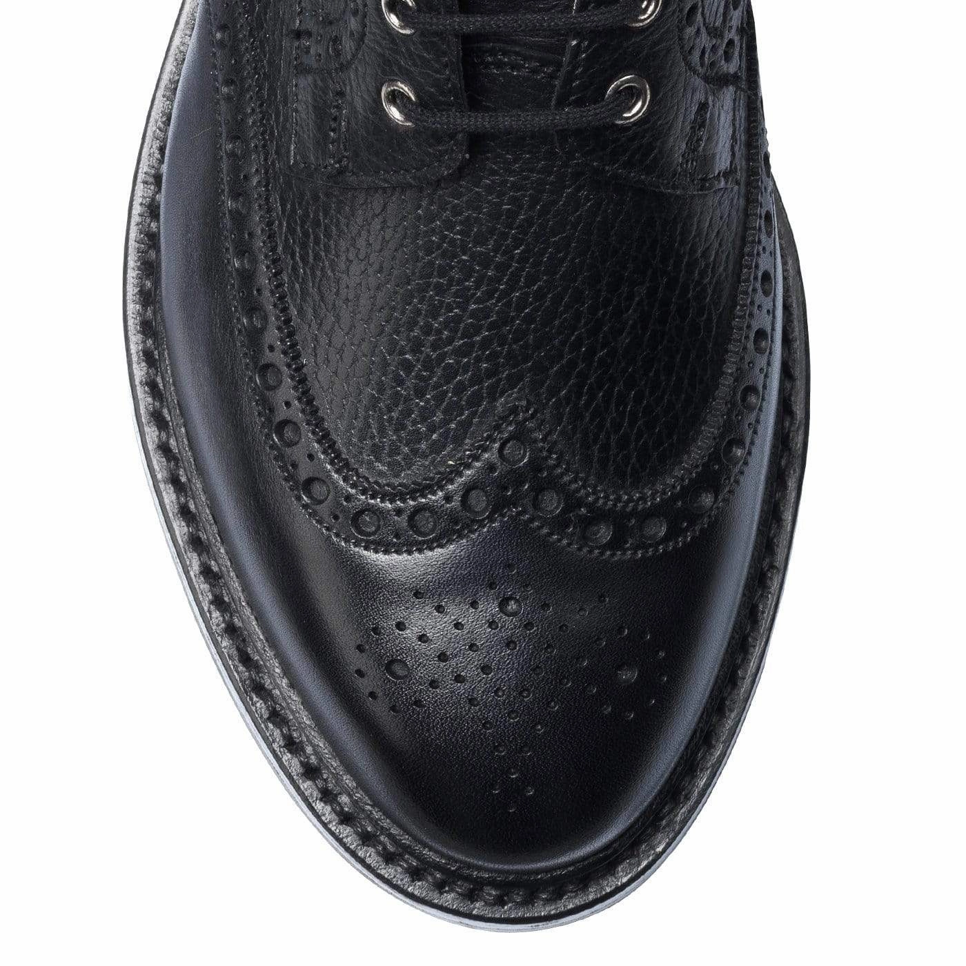 Luxury Derby Shoes Grace Black Wax Calf & Black Country Calf