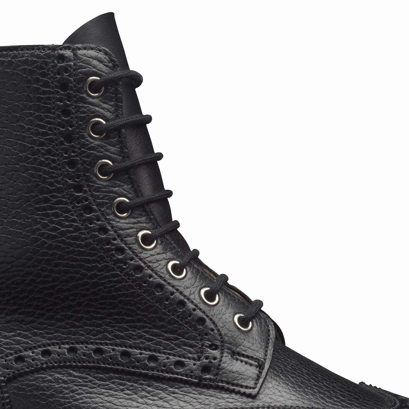 Grace Black Wax Calf & Black Country Calf Metallic Lace Up Shoes