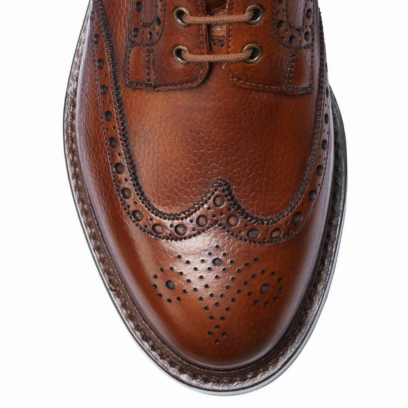 Grace Tan Scotch Country Grain Cap Toe Lace Up Shoes