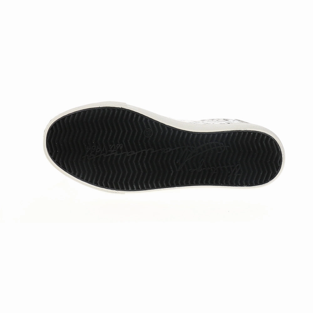 Grande Snake Print Metallic Slip On Sneakers Black Leather Slip On Shoes