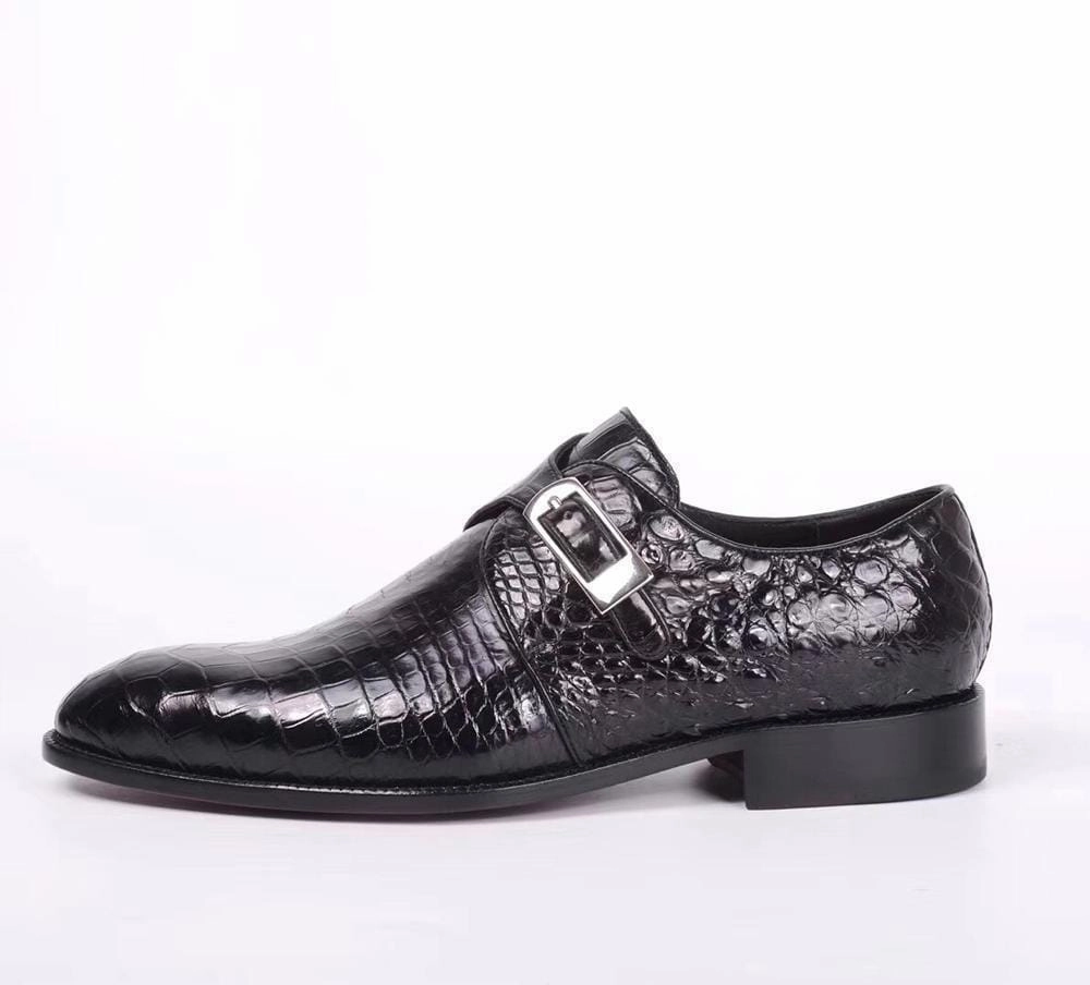 Crocodile Shoes Crocodile Leather  Man Handmade Mens Dress shoes, Mens Monk Shoes, Mens Formal Shoes,Black Gieves And Hawkes Buckshot Brogues