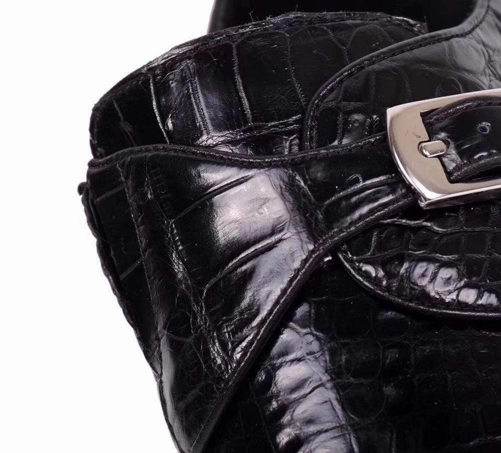 Oxford Shoes Vs Brogues Crocodile Shoes Crocodile Leather  Man Handmade Mens Dress shoes, Mens Monk Shoes, Mens Formal Shoes,Black