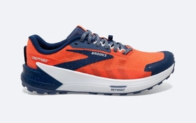 Men's Brooks Catamount 2, Firecracker/Navy/Blue, 8.5 D Medium Best Trail Runnign Shoes