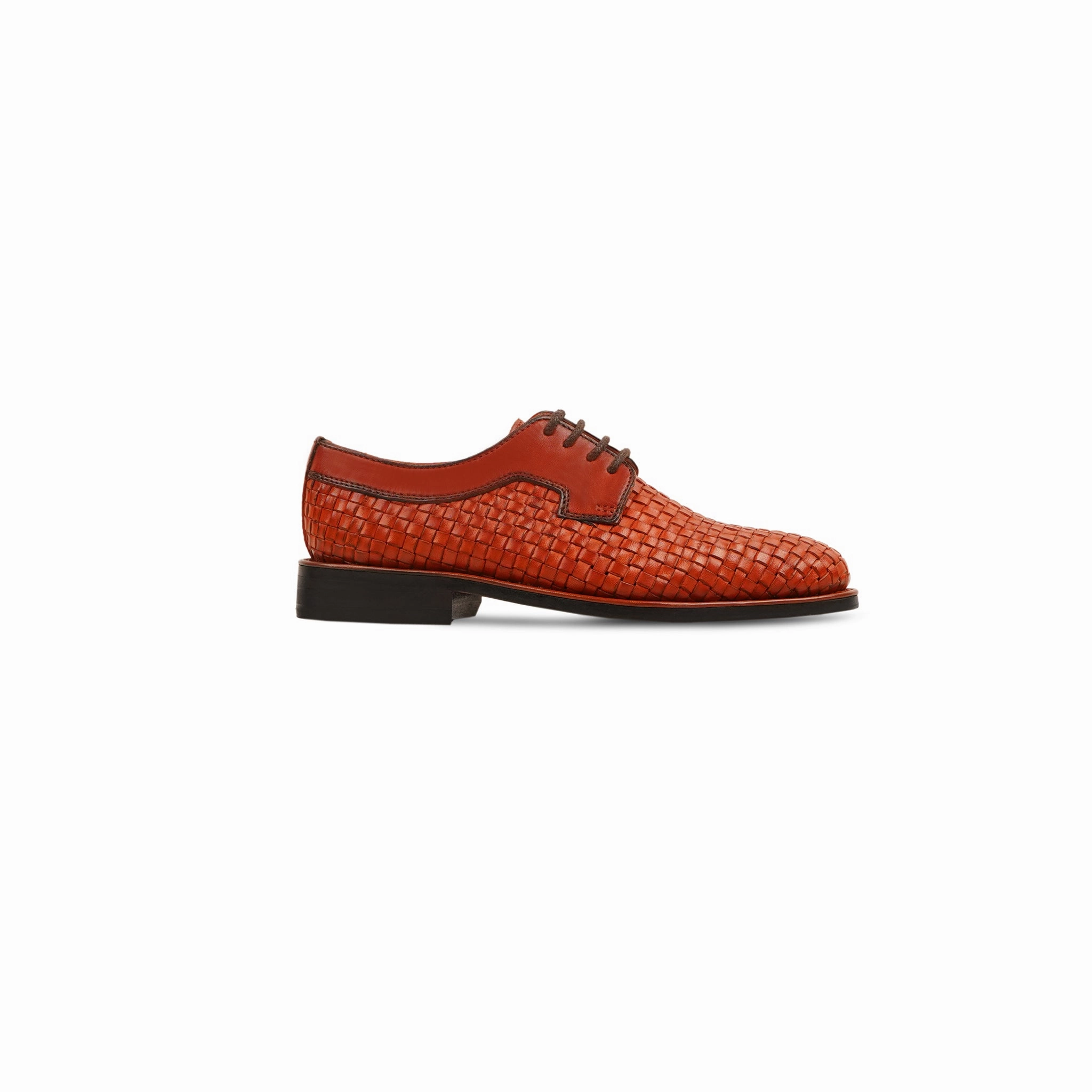 Ara Shoes Faras - Kid's Orange Tan Hand Woven Leather Derby Shoe (5-12 Years Old)