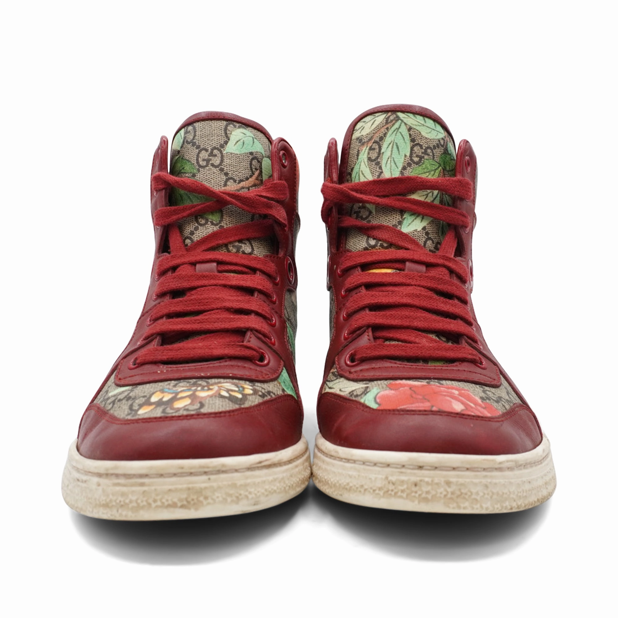 Casual Cow Leather Shoes Gucci 'Tian' High-Top Sneakers - Women's 39.5