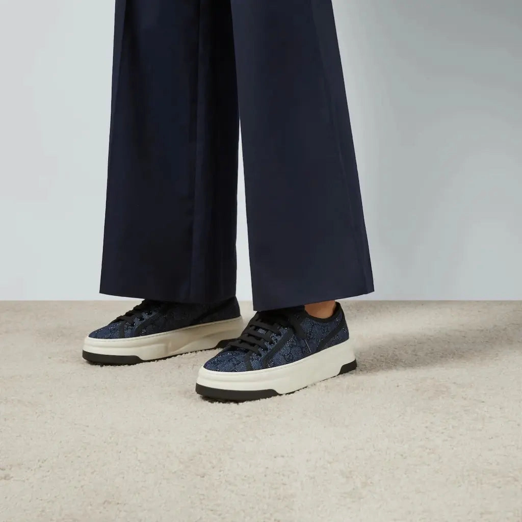 Gucci GG printed platform sneakers Blue Apex Tennis Shoes