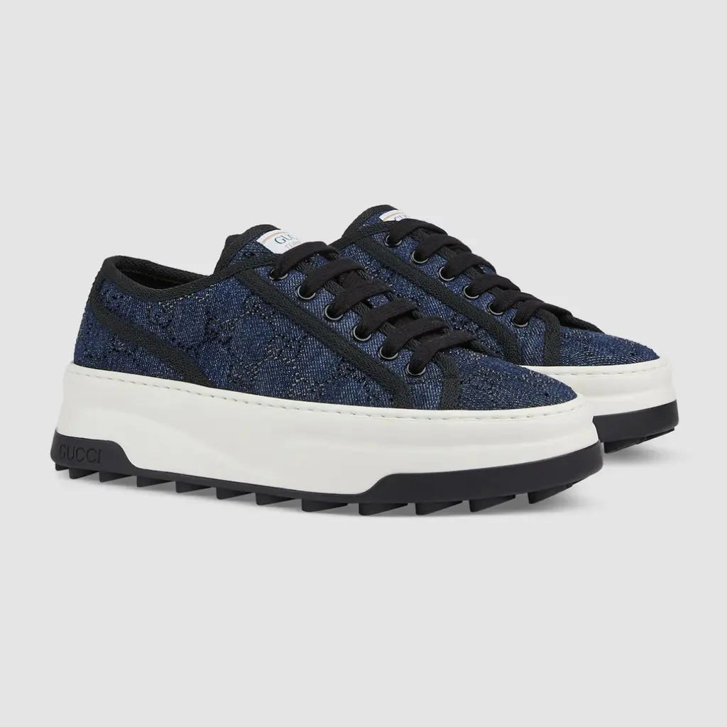 Gucci GG printed platform sneakers Blue Tennis Shoe Stores