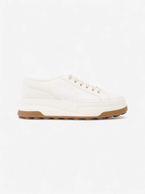 Good Arch Support Tennis Shoes Gucci GG Tennis 1977 Platform Sneakers White  / Cream Canvas EU 41 UK 7