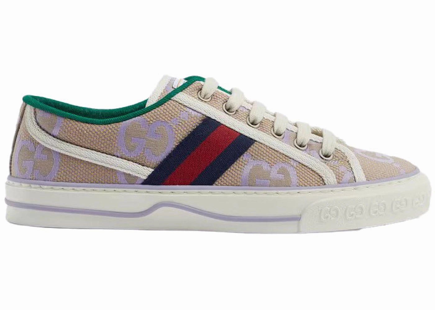Gucci Jumbo Gg Tennis 1977 Beige Lilac Canvas Everyday Tennis Shoes
