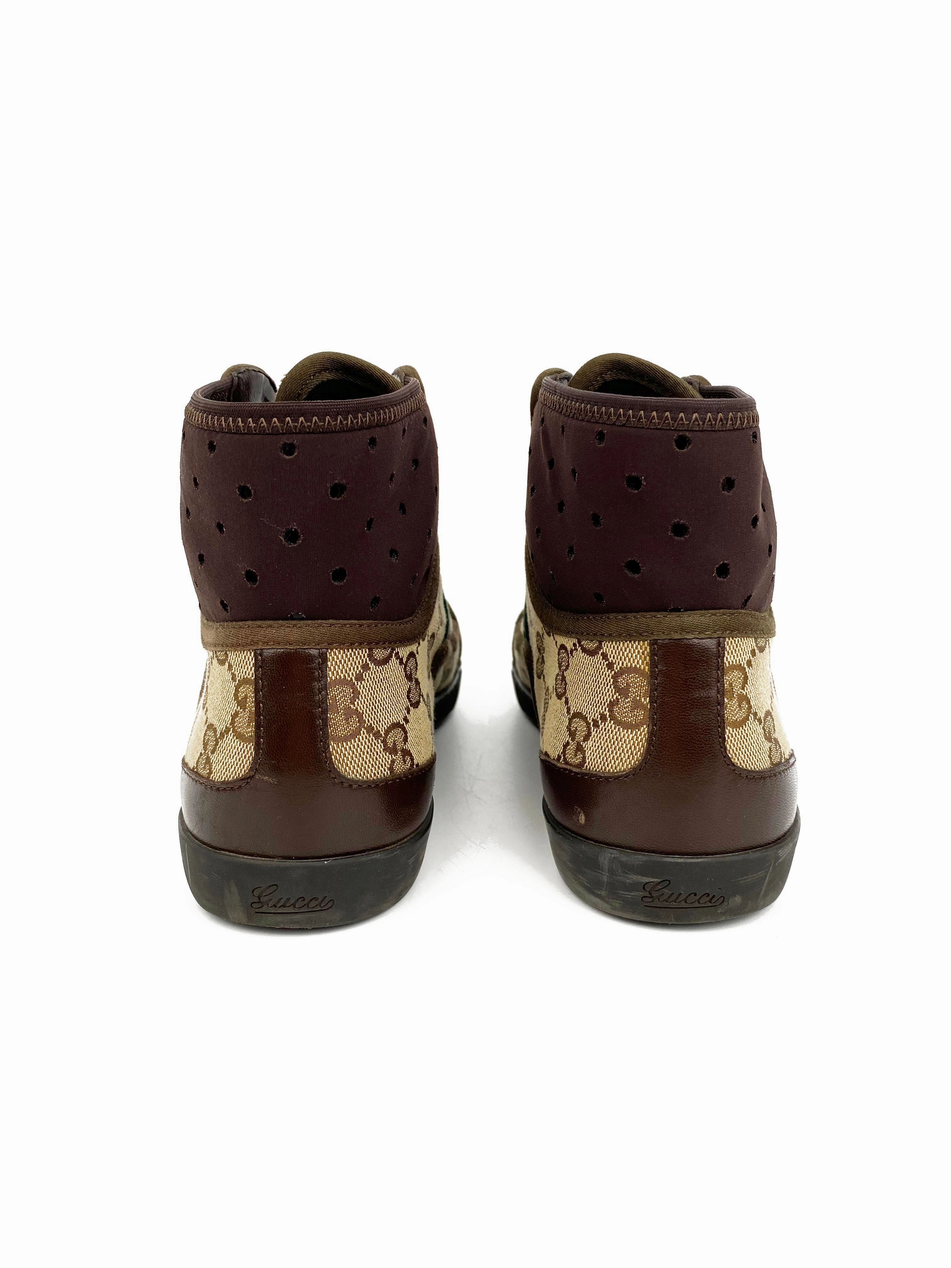 Casual Shoes For Trousers Gucci Monogram Cannes High-Top Sneakers 38